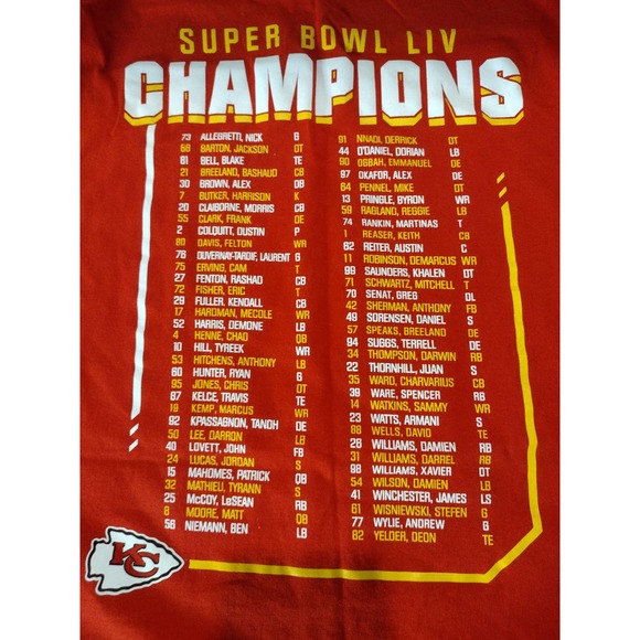 SUPER BOWL LIV Champions Kansas City T-Shirt Size XL Gildan - Picture 3 of 5